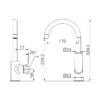 Bianca Kitchen Mixer Gooseneck Spout Drawings