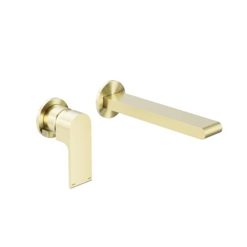 Bianca Wall Basin-Bath Mixer Separate Back Plate 187mm Brushed Gold Bianca Wall Basin-Bath Mixer Separate Back Plate 187mm Brushed Gold
