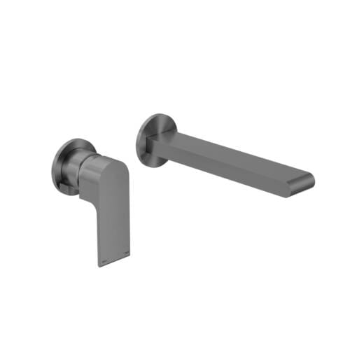 Bianca Wall Basin-Bath Mixer Separate Back Plate 187mm Gunmetal