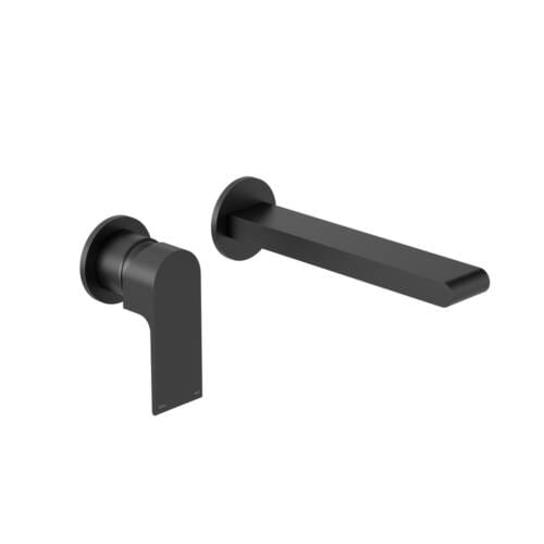 Bianca Wall Basin-Bath Mixer Separate Back Plate 187mm Matte Black Bianca Wall Basin-Bath Mixer Separate Back Plate 187mm Matte Black