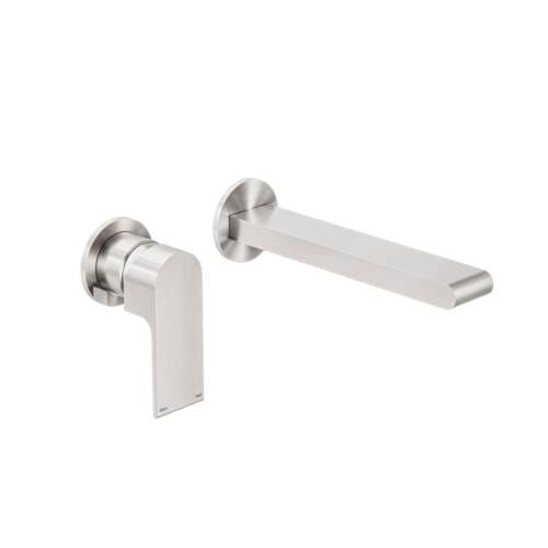 Bianca Wall Basin-Bath Mixer Separate Back Plate 230mm Brushed Nickel