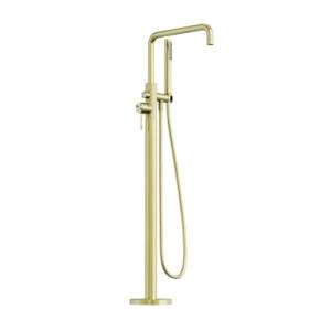 Opal Freestanding Bath Mixer With Hand Shower Brushed Gold NR251903ABG