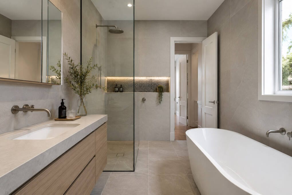 Premium bathroom tiles in a high-end Perth bathroom renovation