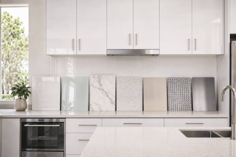 Kitchen splashback materials compared in a modern Perth kitchen